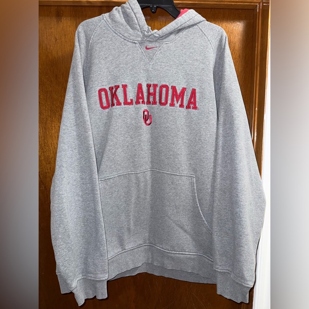 Nike Gray and Red Hoodie